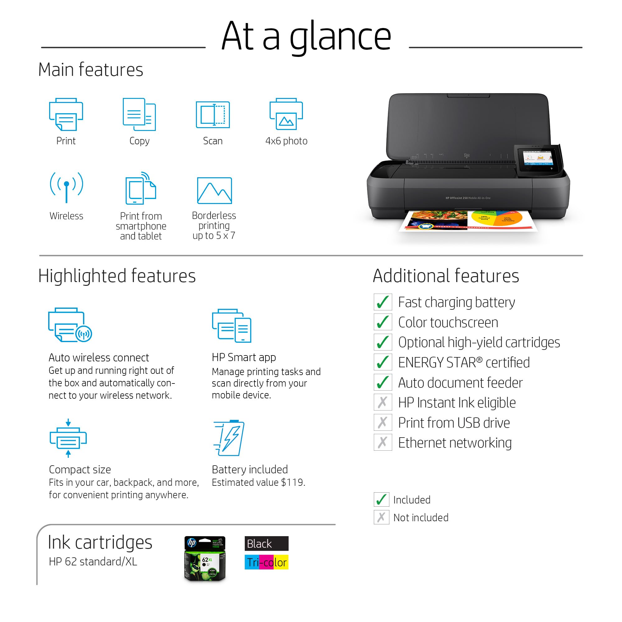 プリンター・複合機 HP OfficeJet 250 Mobile All-in-One Amazon.com: HP OfficeJet 250 Wireless Mobile Printer